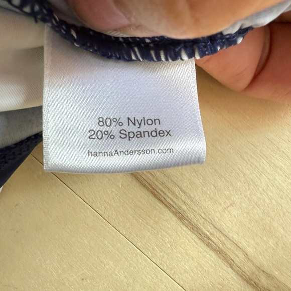 Hanna Andersson Navy & White Long Sleeve Striped Rash Guard Swim Top {12/14} - Picture 5 of 5